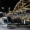 Beibehang papier peint personnalisé fresque photo ville européenne architecture réflexion paysage pont nuit vue tv toile de fond papier peint