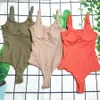 Sıcak Mayo Bikini Set Kadınlar Küçük Mektup Skims Ile 3 Renkler Tek Parça Mayo Push Up Yastıklı Geri Dönüşümlü Yüzme Seksi