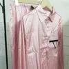 Moda Piżama dla Kobiet Lato Z Długim Rękawem Pieszeniowy Loungewear Satin Silk PJS Zestawy Home Nosić 210831