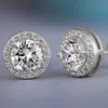 Cubic zircon Diamond stud earrings Silver rose gold women ear rings wedding fashion jewelry gift will and sandy