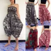 Women Wide Leg Pants Baggy Afghani Genie Indian Aladdin Print High Waist Fashion Trouser Plus Size Loose Chiffon Clothing 210522