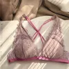 NXY ensemble sexy Classique Retour Bandage Femmes Sous-Vêtements Sexy Dentelle Ultra mince Français Soutien-Gorge Ensemble Romantique Violet Bralette Triangle Doux Coupe Lingerie Ensemble 1202