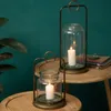 Candle Houders Nordic Vintage Smeedijzeren Houder Glas Outdoor Winddicht Kandelaar Tafel Centerpieces Candelabros Room Decor Ah50ch