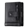 Wallets Western Cow Leather Zipper Hasp Men Wallet Fashion Genuiue Multifunction Coin Purse