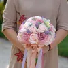 Dekorativa blommor kransar redjck europeisk stil hybrid siden konstgjorda bröllop buketter brud hand hålla blomma brudtärna brud bouqu