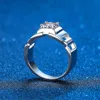 1 karaat moissanite voor mannen 14 k wit vergulde sterling zilver S ronde diamant engagement trouwring inclusief doos