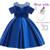 3-10 ans Fille PrincBirthday Eucharistie Banquet Ball Sequin Dr2021 Nouvelle fille arc brodé robe de drgirl X0803