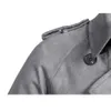 Män Trench Coat Double Breasted Jacka Intenn Collar Men Lång Jacka Vår Höstrock Suede Fabric Vintage Business Coat 211011