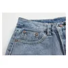 Nbpm vrouwen chique mode met blauwe hoge taille rechte been jeans casual broek denim split vaqueros mujer vintage lente 210529