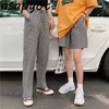 Loose Couple Plaid Shorts Summer Wild High Waist Casual Straight Wide Leg Girlfriend Women Men Pantalones Cortos De Mujer 210610