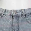 Casual denim broek voor vrouwen hoge taille hit kleur patchwork gat rechte broek vrouwelijke lente mode 210521