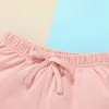 Mädchen Jungen Shorts für Kinder Frühling Grau Rosa Solide Weiche Kinder Jeans Mode Hosen Baby Stright 0-2T 210629