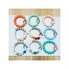 Cross-border food grade silicone bead bracelet accessories rainbow elastic rope bracelet women multi-color optional