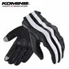 KOMINE MEN MOTORCYCLE Handskar Läderremsa Andningsbikarhandskar Touch Screen Moto Motocross Motorbike Racing Gloves GK-119 H1022