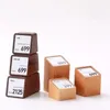 Akrylpris Tag Pappershållare Display Stativbord Mini Price Cubes Smycken Label Sign Watch Tag