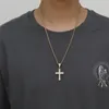 Collier avec pendentif en diamant de laboratoire glacé pour hommes, style Hip Hop, plaqué or et argent, Micro pavé, Zircon cubique, bijoux scintillants, cadeau 5844192