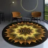 Tapis Style Ethnique Baroque Mandala Tapis Table Basse Chambre Bureau Tapis Rond Or Diamant Velours