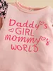 Bebé Camiseta con estampado de eslogan y ribete de volantes Pantalones deportivos con lazo en la parte delantera con panel de leopardo ELLA