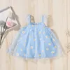 ins baby girl tutu dress kids sling sling sparender gauze skirt daisy flower print summer party party relegant agaric lace3268286