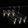 Transparent Acrylic Hanger High-end Pants Skirts Hanger Rack with Golden Clips Clear Display Stand seaway RRA12165