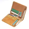 Wallets Genuine Leather Men Short Trifold Wallet Multi Slots Holders Male Clutch Vintage Purse Money Bags2933