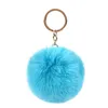 60pcs Pompom Keychain Bulk Pom Balls Fluffy Keyring Women Keychains for Car Bag Keys Accessories Faux Rabbit Fur Key Chain H0915