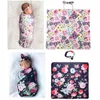 Dekens Swaddling 2 Stks Born Bloemen Swaddle Wrap + Hoofdband Set Baby Katoen Ontvangen Deken Slaapzak Haarband Zuigelingen Jongens Meisjes