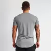 Muscleguys New Plain Clothing Fitness Camiseta Homens O-pescoço T-shirt Algodão Bodybuilding T-shirt Slim Fit Tops Gyms Tshirt Homme 210409