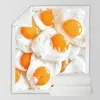毛布の面白い食べ物ピザ/卵/じゃがいものチップ3Dプリント豪華な投げSherpa Fleeceベッド広場の毛布ビンテージ寝具スクエアピクニックウールソフト3