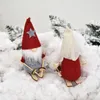 1pcs julskidåkning Santa Claus docka skog nyår xmas träd hängande leksaker för barn 2022 gåvor hem party dörr dekor navidad leksak