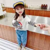 Jeans Kids Starwberry Toddler Jeans Bordery Jeans Girls Spring Autumn Roupos de menina 210412