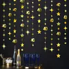 Décoration de fête Or 40e anniversaire Bannière Décorations Numéro 40 Cercle Dot Twinkle Star Guirlandes Suspendues Toile de fond pour l'année 9895542