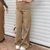 Fashion High Waist Corduroy Straight Tube Casual Pants Wide Leg Trousers Streetweat In Autumn Winter 5A643 210427