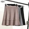 Jupe Femme Autumn and Winter Women Skirt Style High Waist Slimming A Line Bubble Knitted Short Falda 10371 210521