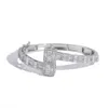 Hip Hop Link Iced Out T Square Zircon Bracciali da uomo Bracciale in rame pieno di zirconio in metallo