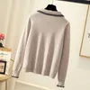 TIGENA Women Sweaters and Pullovers 2020 Autumn Winter Korean Lace Turn-down Collar Knit Sweater Female Jumper Women Knitwear X0721