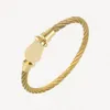 18k Gold Plated Bangles Bracelets For Women Trendy Bracelet Woman Magnetic Buckle Horseshoe Rope Bangle Fashion Charm Accessories With Jewelry Pouches Wholesale