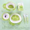 Sea turtle bamboo fiber cutlery divider set children's Dinnerware Sets creative kindergarten lion king five-piece 15 styles