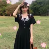 Japonya Tarzı Okul Siyah Elbise Japon Harajuku Sailor Yaka 2021 Tatlılar Pileli Mori Kız Üniforma Günlük Elbiseler