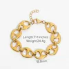 Link Chain Punk Mariner Anchor Link Bracciale grosso per donne uomini 18K in acciaio inossidabile oro.