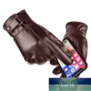 Men039s Winter Warm Fashion Waterproof Gloves Men Faux Leather Driving Gloves Thin Leather Gloves for Touch Screen Brown Guante8584824