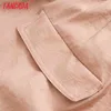 여자 여성 핑크화물 높은 허리 바지 느슨한 바지 조깅 여성 스웨트 팬츠 4N14 210416
