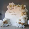98 sztuk Białe balony Garland Arch Kit Confetti Metallic Gold Pastel Latex Balloon Baby Baby Shower Urodziny Graduation Party Decor 211216