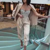 Glamaker Dwuczęściowy zestaw Sexy Blazer Suit Lace Up Casual Top i Spodnie Biurowe Panie Moda Streetwear Kobieta Co Ord 210930