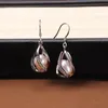 Dangle Chandelier 925 Sterling Silver Jewelry Natural Pearl Pendant Women039s Cage Earrings2452989