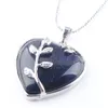 WOJIAER Love Heart Gem Stone Collane Ciondolo Natural Blue Sand Stone Charms Gioielli da donna in stile bohemien N3178