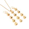 Frosted Beads Hanger Kettingen Oorbellen Voor Vrouwen Yonth Tiener Meisjes Goud Ronde Ballen Sieraden Sets Party Geschenken