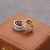 Toppkvalitet Bling Cubic Zirconia Pentagram Butterfly Ring för män och kvinnor Iced Out Riktig guldpläterad diamant Charm Fingerringar Band Bröllopsrappare Smycken Presenter