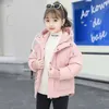 Outono inverno moda novo crianças jaqueta de jaqueta meninos meninas acolchoado com capuz para baixo casaco aquecido parkas roupas para crianças mais velhas tz798 h0910