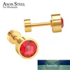 Cristal Asonsteel Anti-Allergy Brinco para Mulheres Aço Inoxidável Ab / Vermelho / Azul / Cor-de-rosa Cor Do Parafuso Do Parafuso Brinco Collier Bijoux Preço de Fábrica Especialista Qualidade